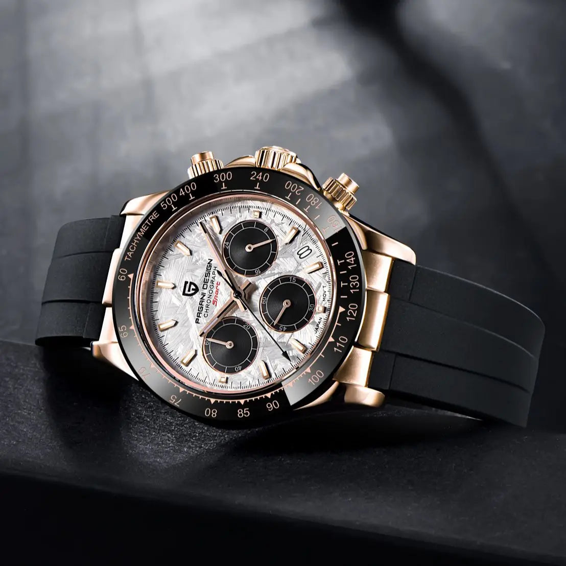 PAGANI DESIGN 2026 NEW 1664 Meteorite Dial Men's Watches Luxury Sapphire Quartz watch for men Sport Chronograph men Reloj Hombre
