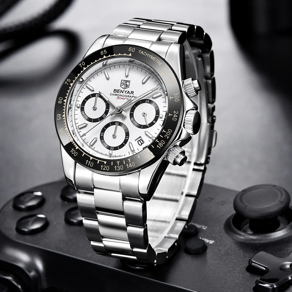 Relojes Hombre 2026 BENYAR New  Watches Men Luxury Brand Chronograph Male Sport Watches Waterproof Stainless Steel Quartz  Watch