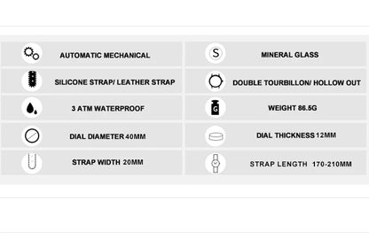 AILANG Skeleton Mechanical Mens Watches Top Brand Luxury Steampunk Transparent Hollow Automatic Watch Relogio Masculino 8625