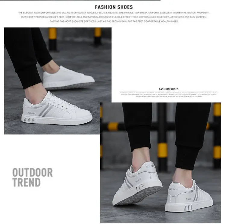 Zapatillas informales para hombre, zapatillas de skate, zapatillas planas de PU, zapatillas para estudiantes, zapatillas para actividades al aire libre, zapatillas urbanas, zapatillas con cordones para caminar, tallas grandes 48