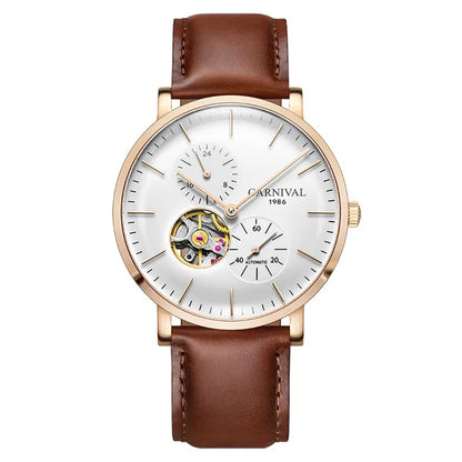 Montre mécanique pour homme Carnival – Montre-bracelet automatique de luxe avec verre saphir
