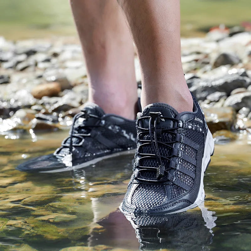 Zapatillas de malla transpirable para hombre, ligeras y cómodas, zapatillas deportivas de moda, con cordones, zapatos casuales, zapatos planos, zapatillas para hombre
