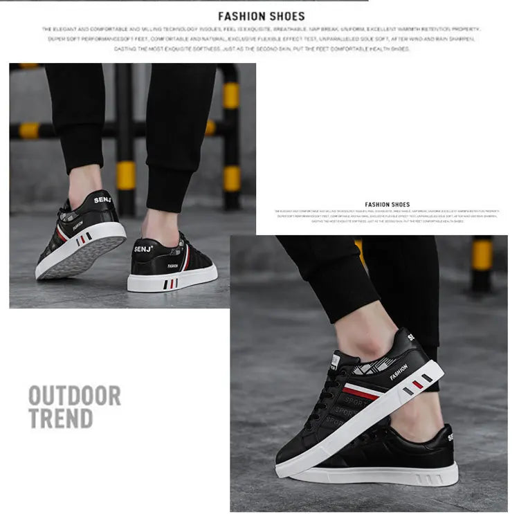 Zapatillas informales para hombre, zapatillas de skate, zapatillas planas de PU, zapatillas para estudiantes, zapatillas para actividades al aire libre, zapatillas urbanas, zapatillas con cordones para caminar, tallas grandes 48