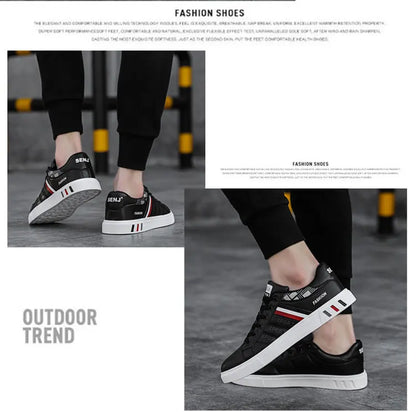 Zapatillas informales para hombre, zapatillas de skate, zapatillas planas de PU, zapatillas para estudiantes, zapatillas para actividades al aire libre, zapatillas urbanas, zapatillas con cordones para caminar, tallas grandes 48