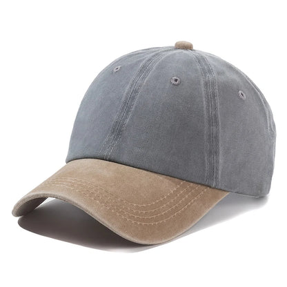 Hot Sale Unisex Cap Two-color Stitching Washed Cotton Baseball Cap Men & Women Casual Adjustable Outdoor Hats