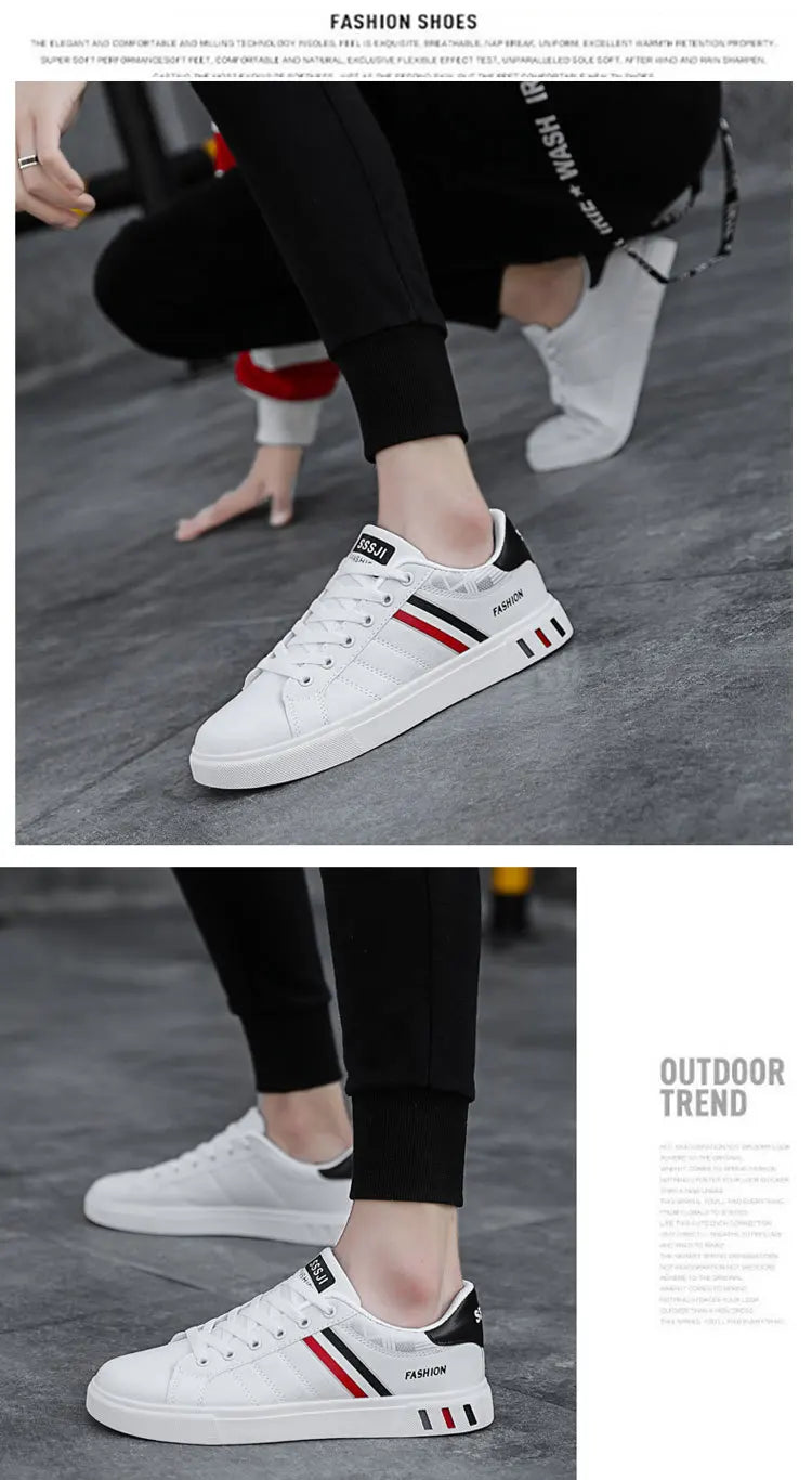 Zapatillas informales para hombre, zapatillas de skate, zapatillas planas de PU, zapatillas para estudiantes, zapatillas para actividades al aire libre, zapatillas urbanas, zapatillas con cordones para caminar, tallas grandes 48