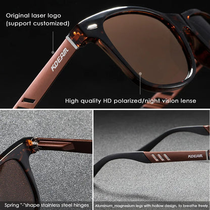 KDEAM Photochromic and Polarized Sunglasses Men Navigational Aluminum Magnesium Frame Men's Glasses UV400 Night Vision Goggles