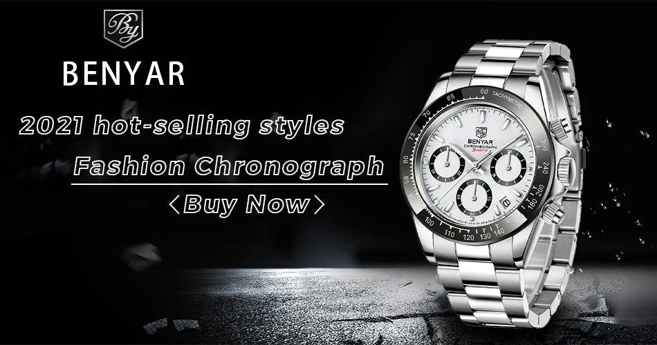 Relojes Hombre 2026 BENYAR New  Watches Men Luxury Brand Chronograph Male Sport Watches Waterproof Stainless Steel Quartz  Watch