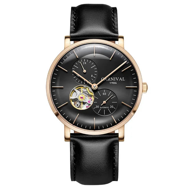 Montre mécanique pour homme Carnival – Montre-bracelet automatique de luxe avec verre saphir