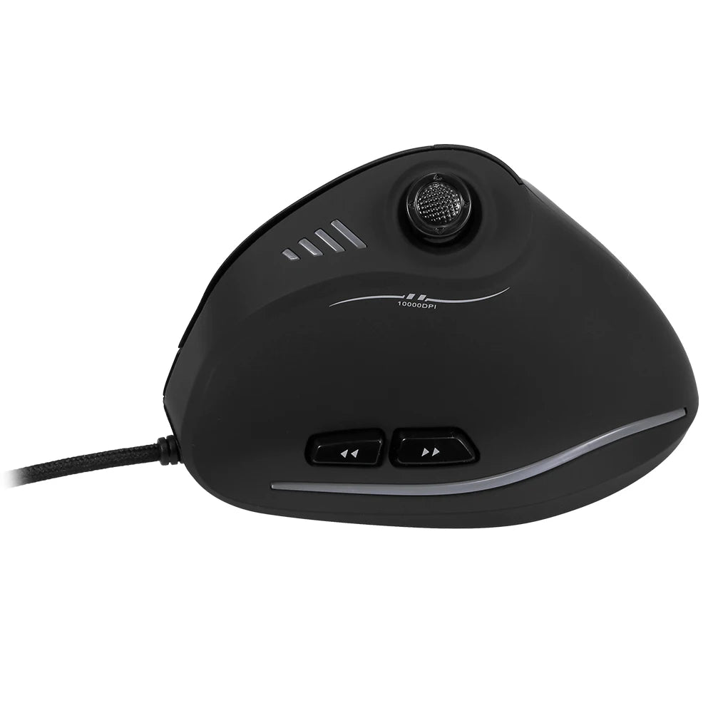 Zelotes C-18 Wired Gaming Mouse 11 Programmable Buttons 10000 DPI Laser Engine RGB Light Belt 128KB Vertical Mouse for Laptop PC