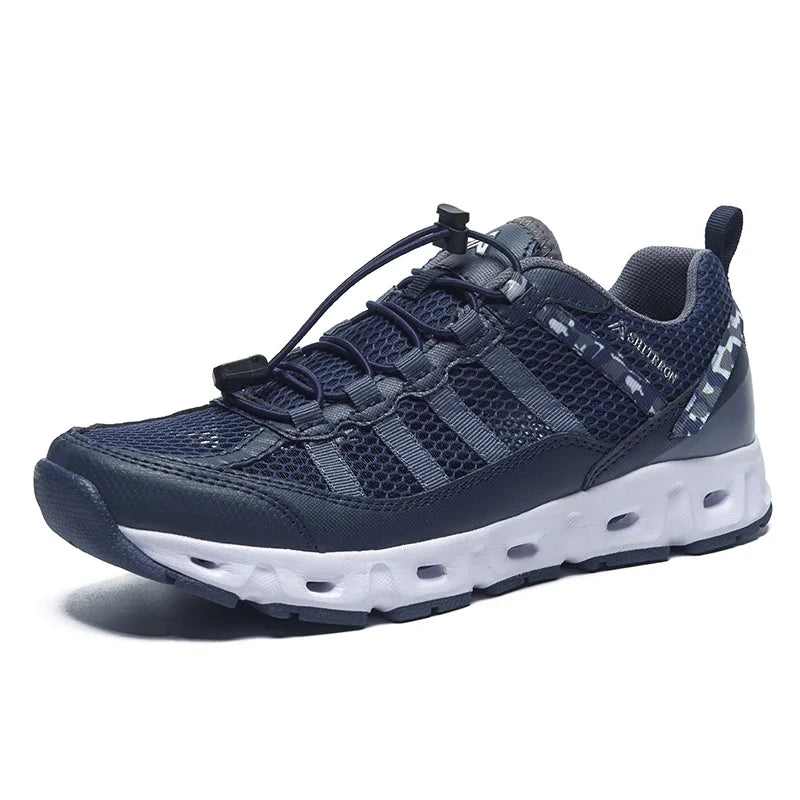 Zapatillas de malla transpirable para hombre, ligeras y cómodas, zapatillas deportivas de moda, con cordones, zapatos casuales, zapatos planos, zapatillas para hombre