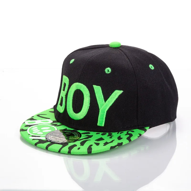 Cool Boy-broderad basebollkeps för barn, pojkar och flickor, snapback-keps, fyrårstidsmodell, hiphop-solkeps, populär