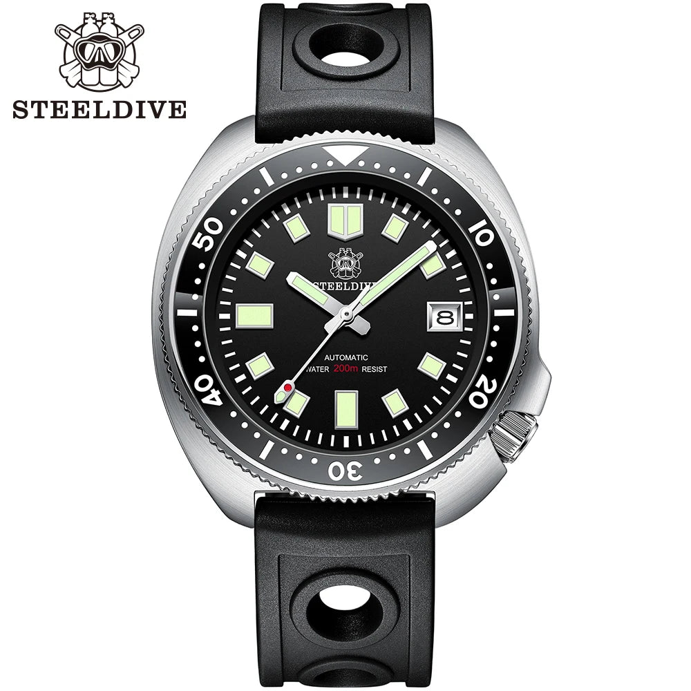 SD1970 New Arrival STEELDIVE Brand 20ATM Water Resistant Ceramic Bezel Insert Sapphire Glass NH35 Automatic Watch 6105 Turtle