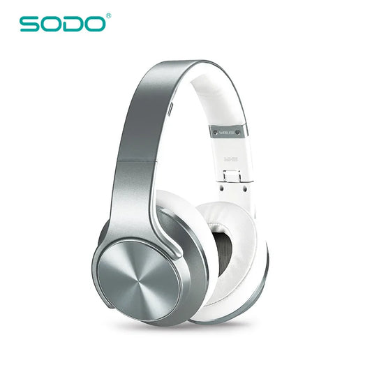 Casque Bluetooth supra-auriculaire robuste 2-en-1 SODO MH-5 avec haut-parleur, casque sans fil pliable avec micro, 3 modes d'égalisation