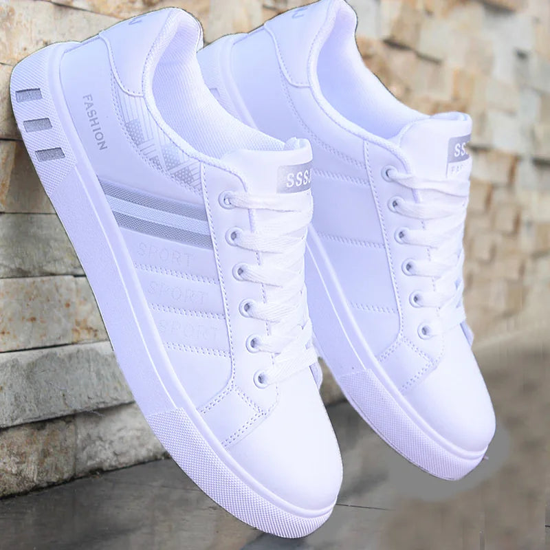 Zapatillas informales para hombre, zapatillas de skate, zapatillas planas de PU, zapatillas para estudiantes, zapatillas para actividades al aire libre, zapatillas urbanas, zapatillas con cordones para caminar, tallas grandes 48