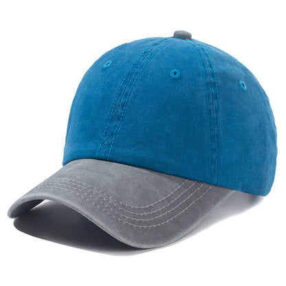 Hot Sale Unisex Cap Two-color Stitching Washed Cotton Baseball Cap Men & Women Casual Adjustable Outdoor Hats