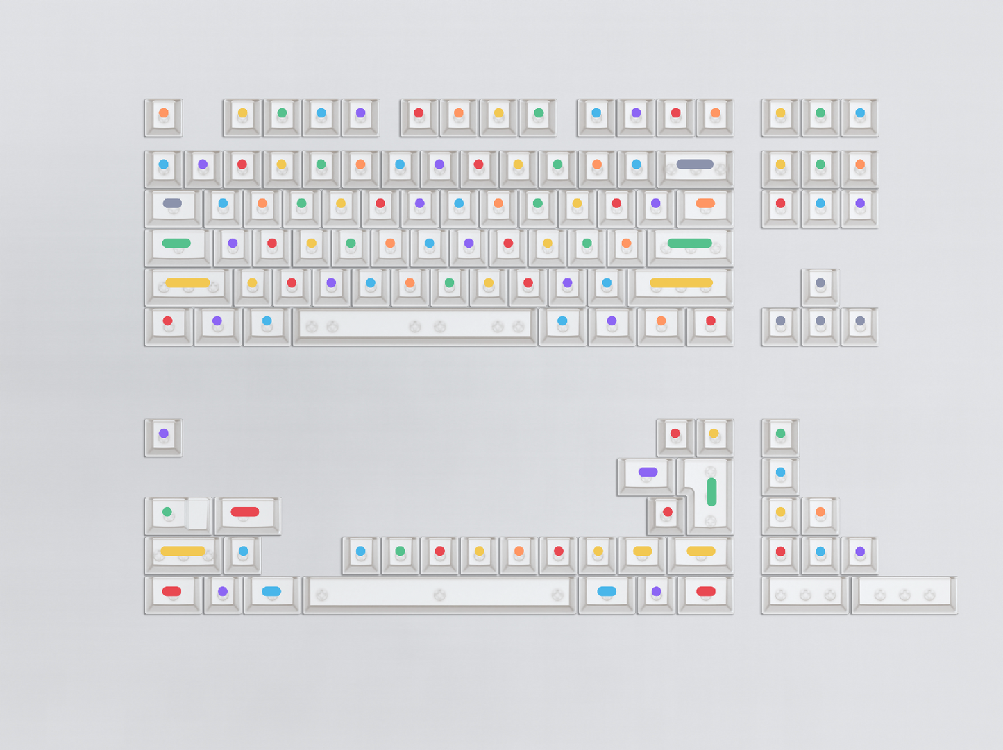 Aifei GMK Dots Keycaps 122 Keys Fog Translucent ABS Double Shot Cherry Black White for Mechanical Keyboard Mad 60he 68he Game PC