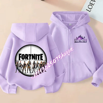 Nowa dziecięca bluza z kapturem Fortnites na zamek, kreskówkowa anime, casualowa i oddychająca kurtka dla chłopców, odzież dziecięca na wiosnę 2026
