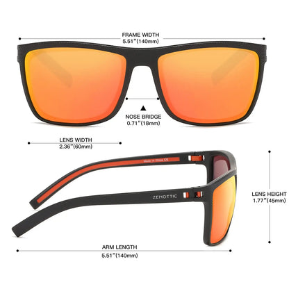 ZENOTTIC Polarized Sunglasses for Men Shades Lightweight TR90 Frame UV400 Protection Square Outdoor Trave Driving Sun Glasses
