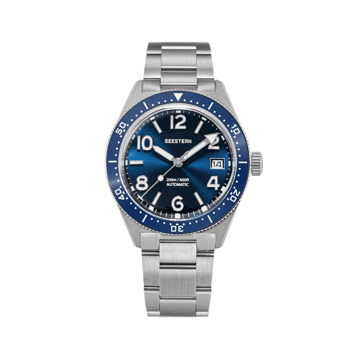 SEESTERN Diver Men's Watch Automatic Mechanical Wristwatches NH35 Movement Ceramic Bezel 20Bar Waterproof Sapphire Luminous S434-2
