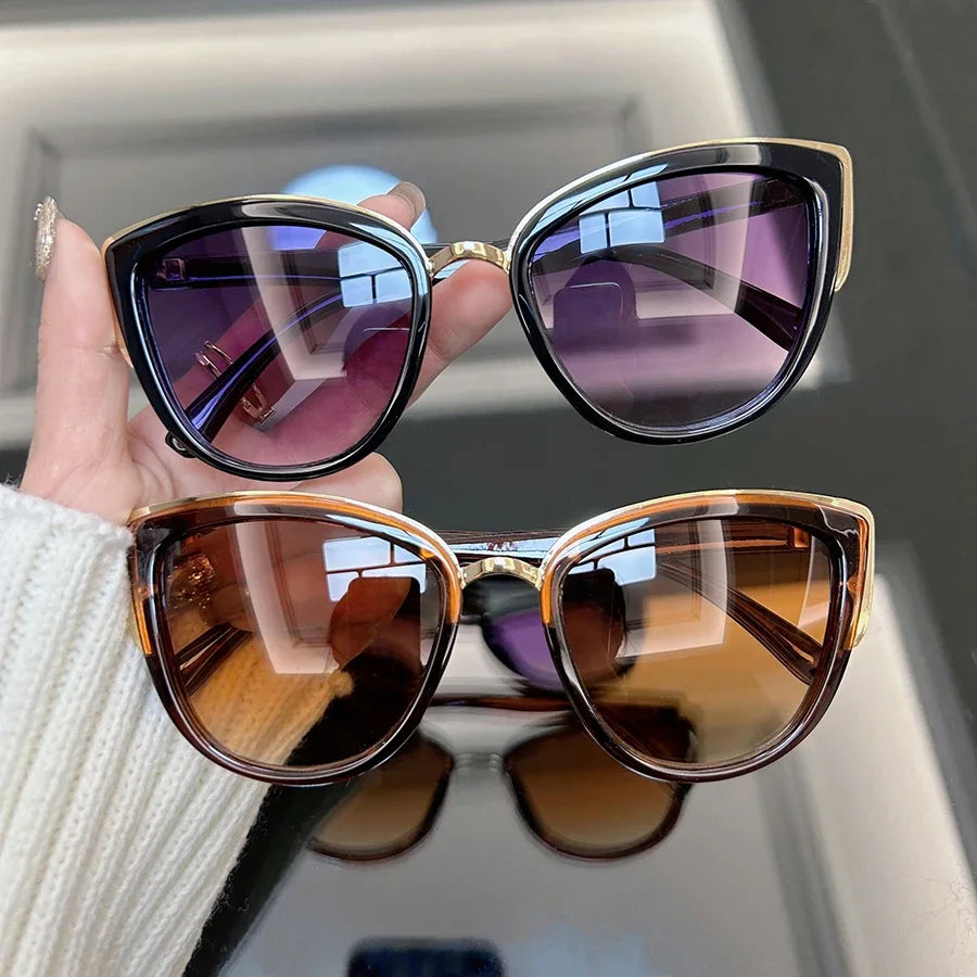 Vintage Cat Eye Sunglasses Women Men Fashion Retro Sun Glasses Female Male Designer Shades Mirror Outdoor Punk Oculos De Sol