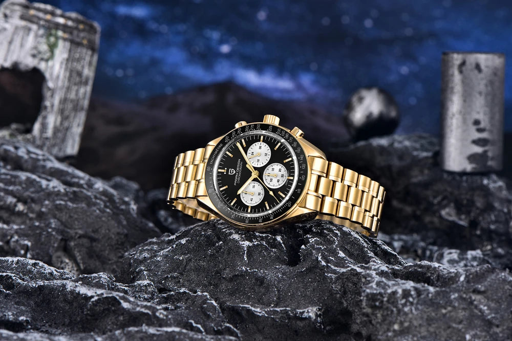 PAGANI DESIGN Moon Uhr – Luxuriöser Quarz-Chronograph für Herren, sportlicher Stil, Saphirglas mit Antireflexbeschichtung, leuchtende Anzeige