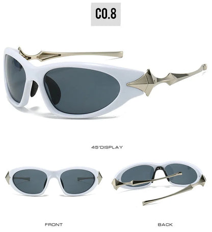 Steampunk Y2k Sport Sunglasses Women 2026 Luxury Men Sun glasses For Female 2000's Futuristic Goggles Eyewear Accessories Lenses
