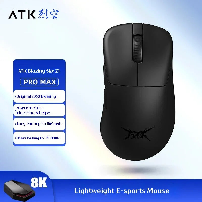 ATK Z1 Pro Max Ultra Wireless -pelihiiri, mukautetut tassut, PAW3950, Ultra Smart Speed Wireless, 8k Polling Rate, 0.39ms matala viive