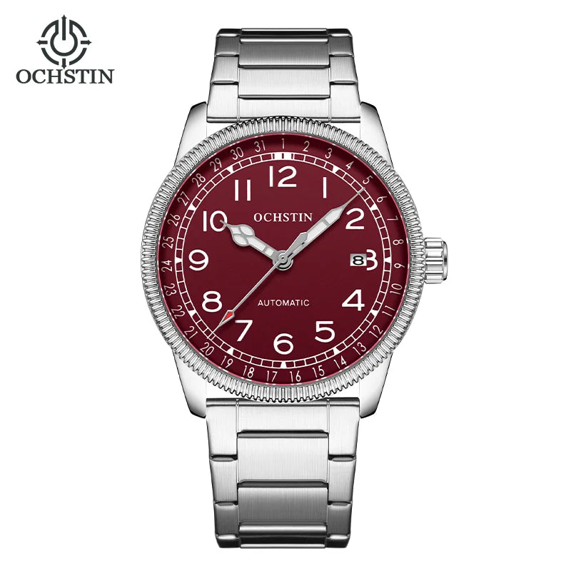 OCHSTIN Automatic Mens Watches Top Brand Luxury Auto Date Mechanical Military Sports Male Clock Luminous Hands Gift for Husband