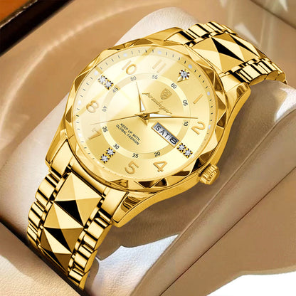 POEDAGAR Fashion Luxury férfi karóra, vízálló, világító, kvarc, rozsdamentes acél karkötő, dátum és hétnap kijelzés, laza stílus.