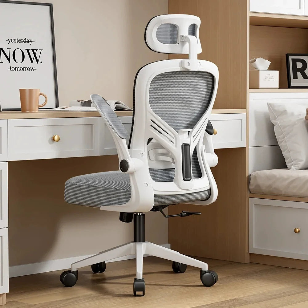 Chaise de Bureau Ergonomique et Confortable pour Étudiant, Tabouret à Dossier pour Gamer