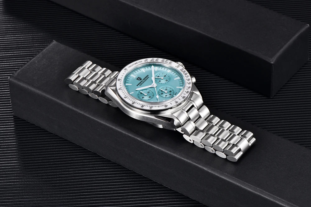 PAGANI DESIGN 2026 New Moon Watch Retro Luxury Quartz Watches For Men Stainless steel Luminous waterproof Sport Chronograph Man