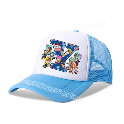 Paw Patrols Baseball Cap Boys Girls Cartoon Anime Chase Skye A-Z Letters Print Hat Summer Athleisure Adjustable Casual Hats Gift