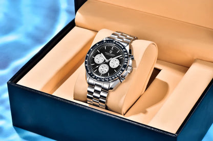 PAGANI DESIGN Moon Uhr – Luxuriöser Quarz-Chronograph für Herren, sportlicher Stil, Saphirglas mit Antireflexbeschichtung, leuchtende Anzeige