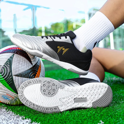 Nye fodboldstøvler til mænd i høj kvalitet til græs – højskaftede futsal-sneakers, skridsikre fodboldsko til kamp, indendørs og udendørs sport