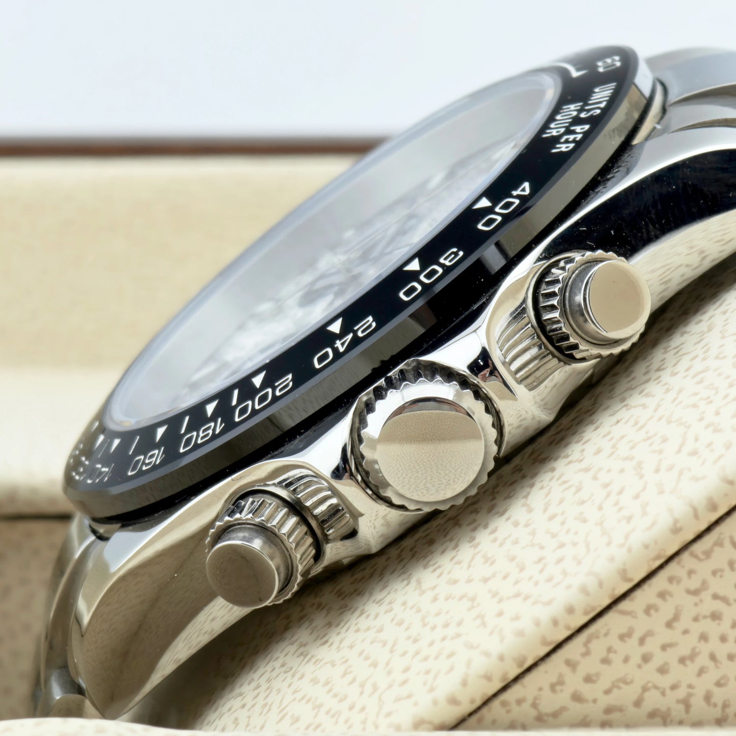 Custom Logo Panda Dial Daytona Homage Watch 40mm Stainless Steel Sapphire Ceramic Bezel Quartz Movement  Luxury Men RELOJ