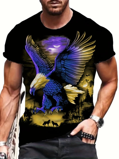 Fashion Eagle Grafik-T-Shirts Luxus-T-Shirt Sommer-T-Shirts für Herren Freizeit-Oberteile Kurzarm-T-Shirt 3D-Druck Herrenbekleidung