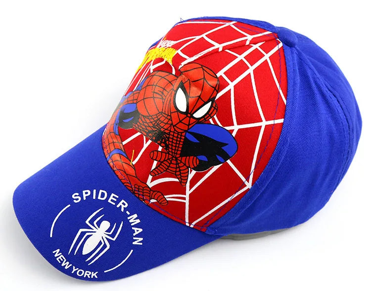 Marvel Anime Figure Spider-Man Cartoon Baseball Cap Cotton Polyester Peaked Cap Boy Girl Headwear Accessories Kids Birthday Gift