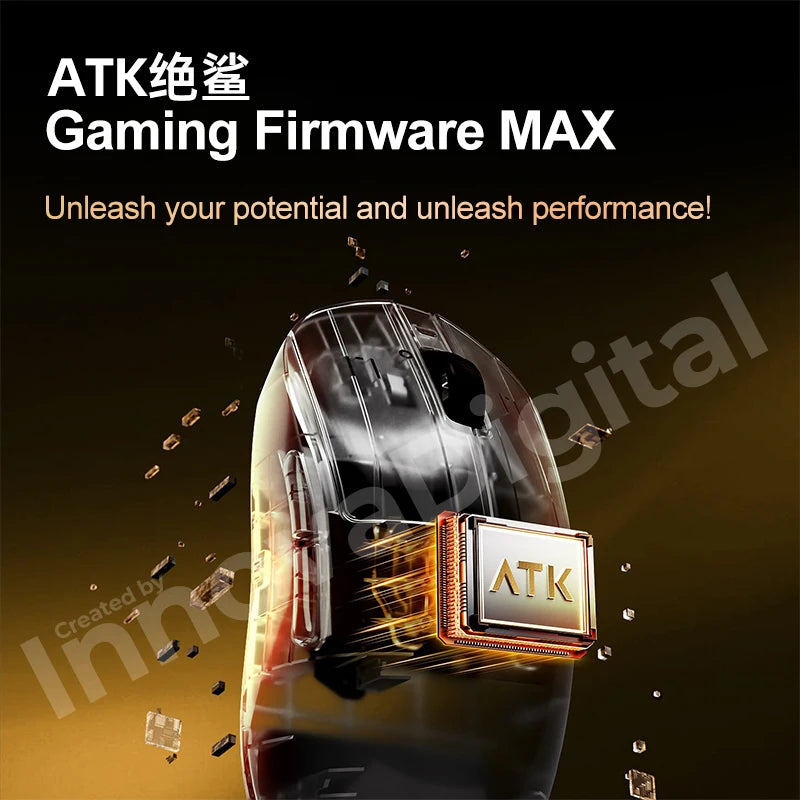 ATK Dragonfly A9 Ultimate vezeték nélküli gaming egér A9 Air PAW3950, ultrakönnyű ergonomikus e-sport gamer FPS egér CSGO-hoz A9 Ultra