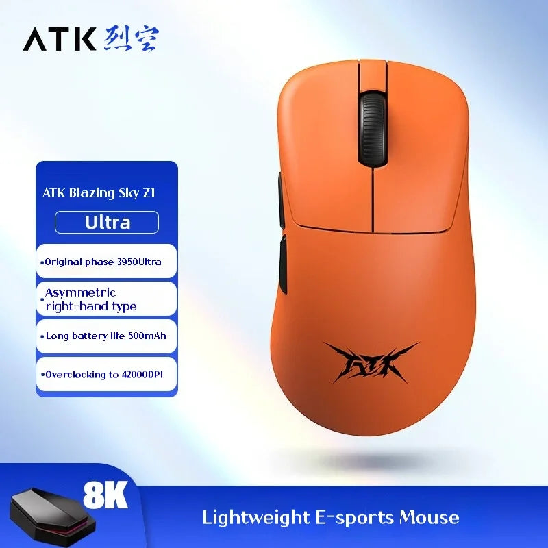 ATK Z1 Pro Max Ultra Wireless -pelihiiri, mukautetut tassut, PAW3950, Ultra Smart Speed Wireless, 8k Polling Rate, 0.39ms matala viive