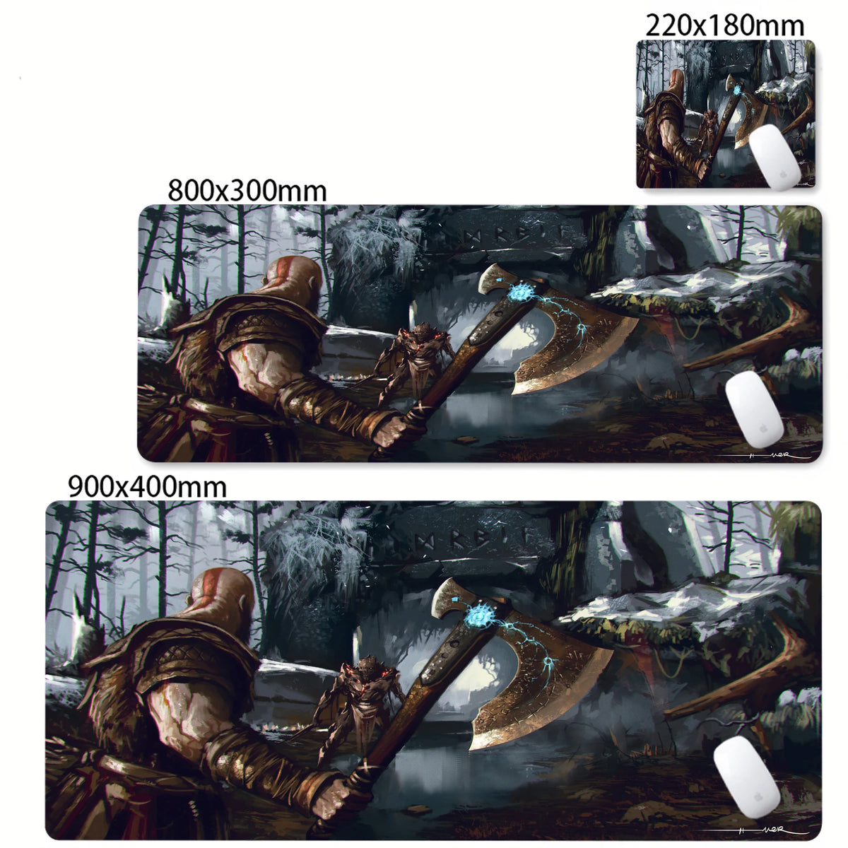 Xxl Mouse Pad God of War Desk Mat Pc Gaming Accessories Keyboard Computer Mousepad Gamer Large Cabinet Office Table Carpet Rug
