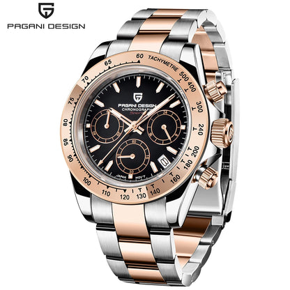 Relógio cronógrafo para homem PAGANI DESIGN – Relógio de pulso de luxo com movimento de quartzo, luminoso e estanque.