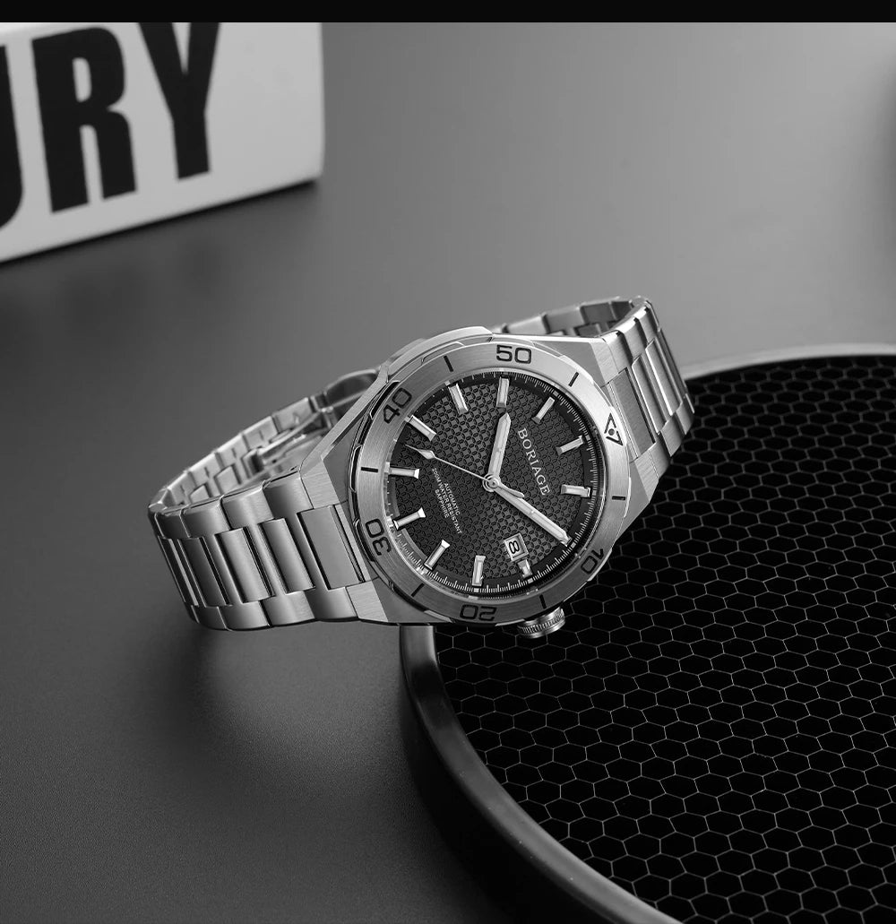 BORIAGE Fully automatic mechanical men's watch BGW9 luminous watch MIYOTA9015 movement 316 stainless steel 200m Water Resistance