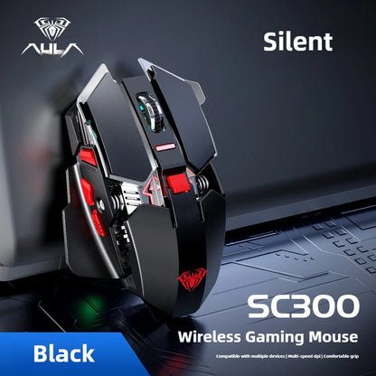 2025 Ny SC300 trådlös 2.4G gamingmus RGB 3200dpi uppladdningsbar tyst mekanisk e-sportmus för stationär dator och laptop