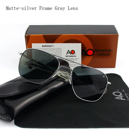 Pilot AO Sunglasses Men Top Quality Brand Designer AGX Tempered Glass Lens Sun Glasses Male