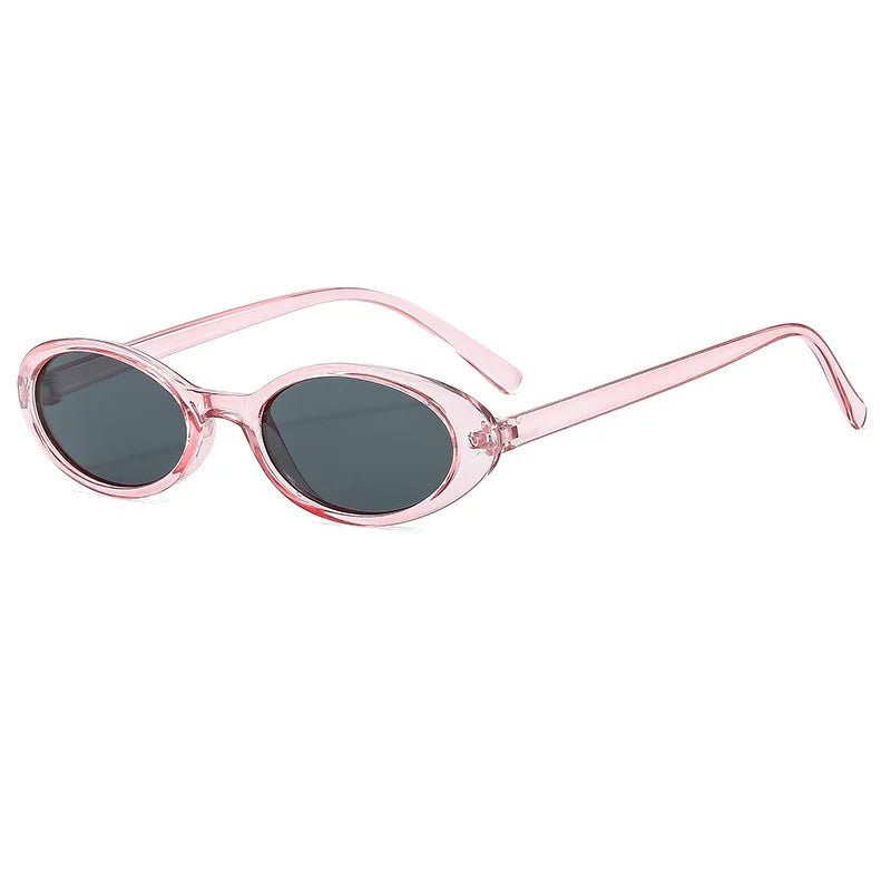 New Small Oval Sunglasses Women Men Trendy Vintage Hip Hop Cat Eye Sun Glasses Female Leopard Black Punk Eyewear UV400 Oculos