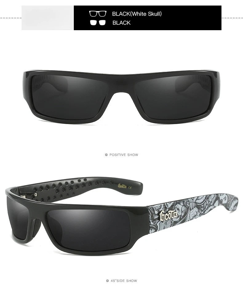 Polarized Chicano Sunglasses, Square Frame Design, UV400 Lens, Hip Hop Streetwear, Retro West Coast Accessory