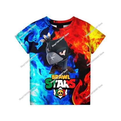 Newest 2026 Brawl Stars 3D Print Tops Cartoon Children Short Sleeve T-shirt Summer Popluar Men Funny Tees