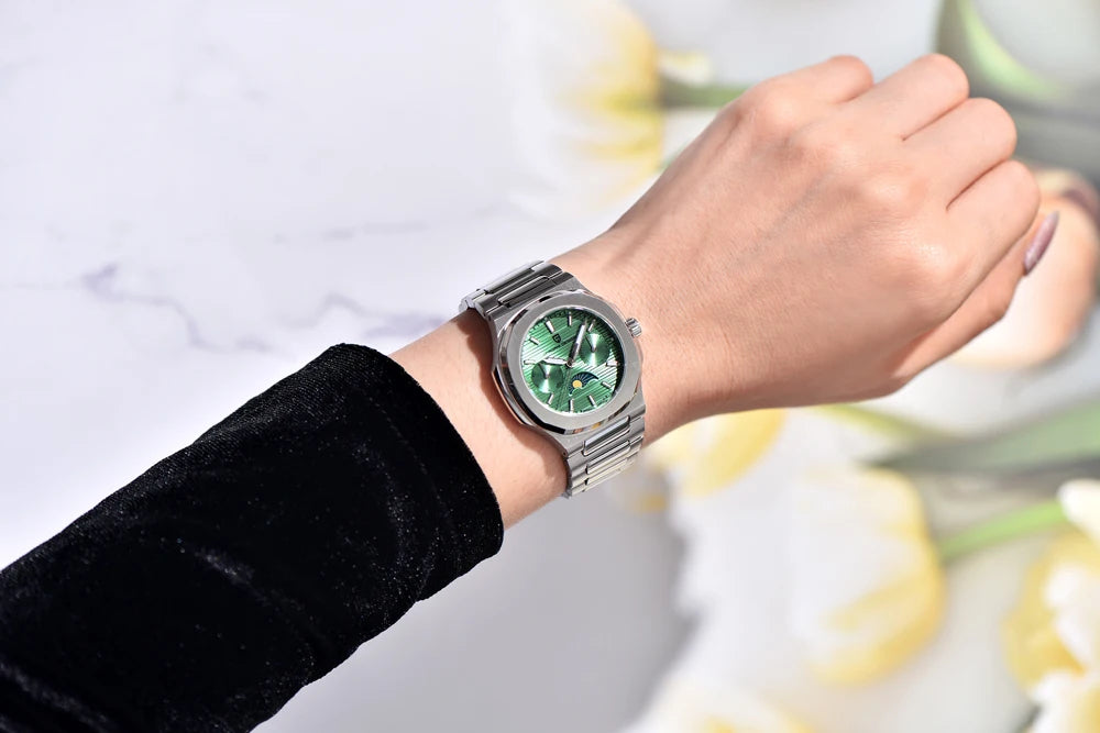 2025 New PAGANI DESIGN Women's Watch Automatic Date Luxury Quartz Watch Japan Epson VX3HA Watch Stainless Steel Waterproof Clock