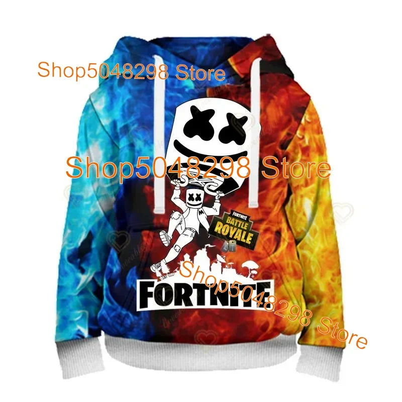 Sweatshirt com capuz para homem e mulher com estampado 3D Battle Royale Fortnite Victory — hoodie streetwear com capuz para rapazes e raparigas